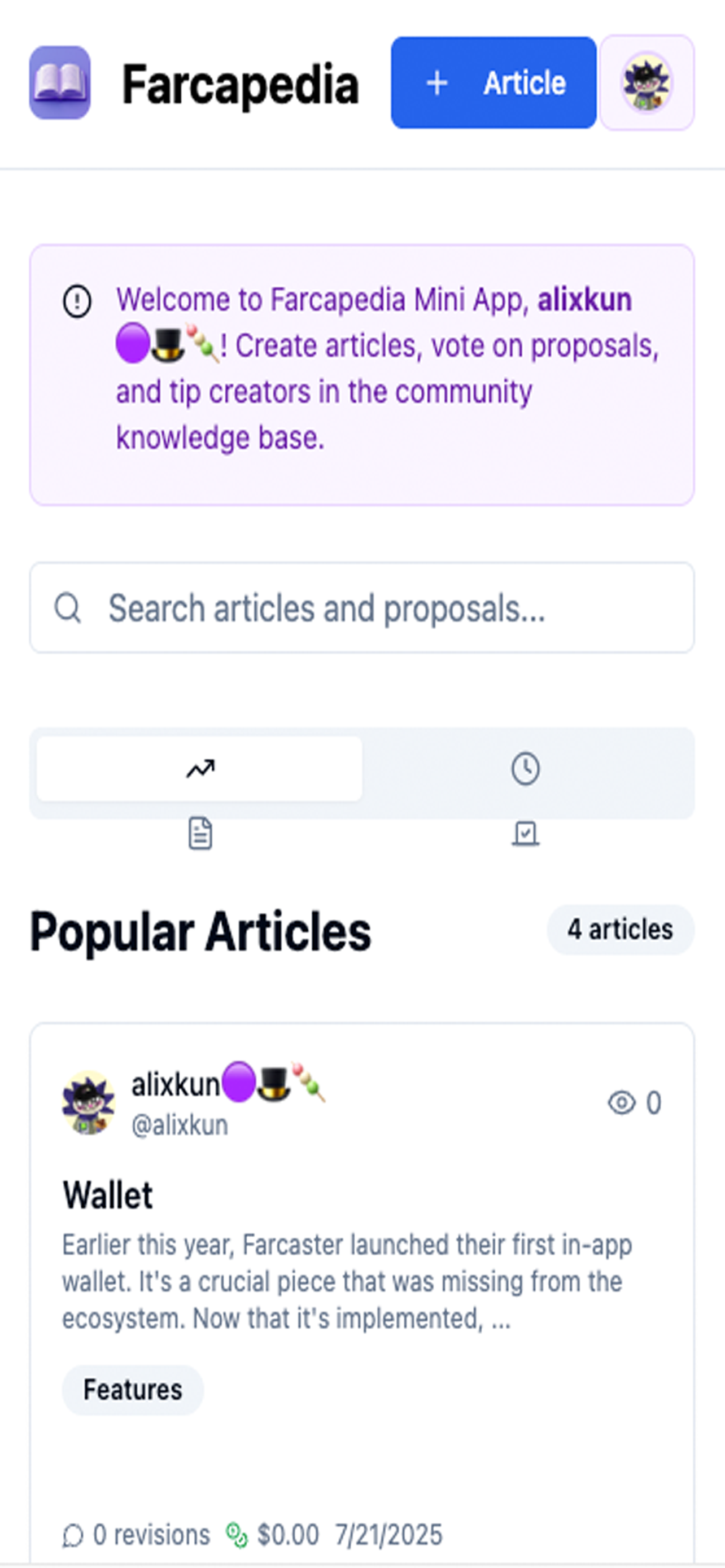 Farcapedia - Knowledge Base - Farcaster Mini Apps screenshot
